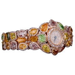 Emilio Jewelry Gia Certified Fancy Color Diamond Watch 