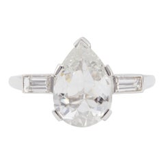 GIA 1.52 Carat Pear Cut Diamond Platinum Ring