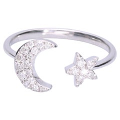 Anello Gin and Grace in oro bianco 18 carati con accenti di diamanti a taglio rotondo per donna/ragazza