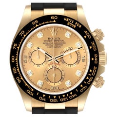 Rolex Daytona Gelbgold Diamant-Zifferblatt Keramik-Lünette Herrenuhr 116518 Ungetragen