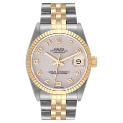 Rolex Datejust Midsize 31 Arabic Dial Steel Yellow Gold Ladies Watch 68273