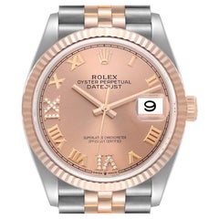 Rolex Datejust 36 Acero Oro Rosa Diamante Reloj Caballero 126231 Caja Tarjeta