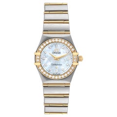 Used Omega Constellation 95 Mother of Pearl Diamond Ladies Watch 1267.75.00 Box Card