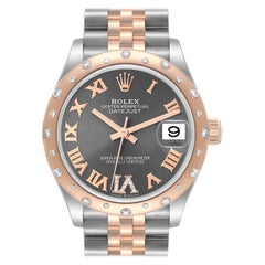 Rolex Datejust 31 Midsize Steel Rose Gold Diamond Ladies Watch 278341 Box Card