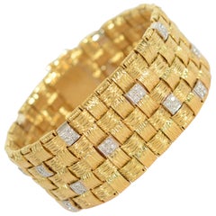 Tag/Nacht Gold und Diamant gewebtes Armband Schwarz, Starr und Frost