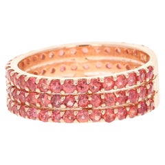 2.50 Natural Red Sapphire Rose Gold Band