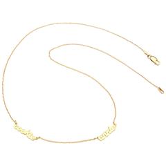 Mini Script Name Necklace with two Names - SILVER 3