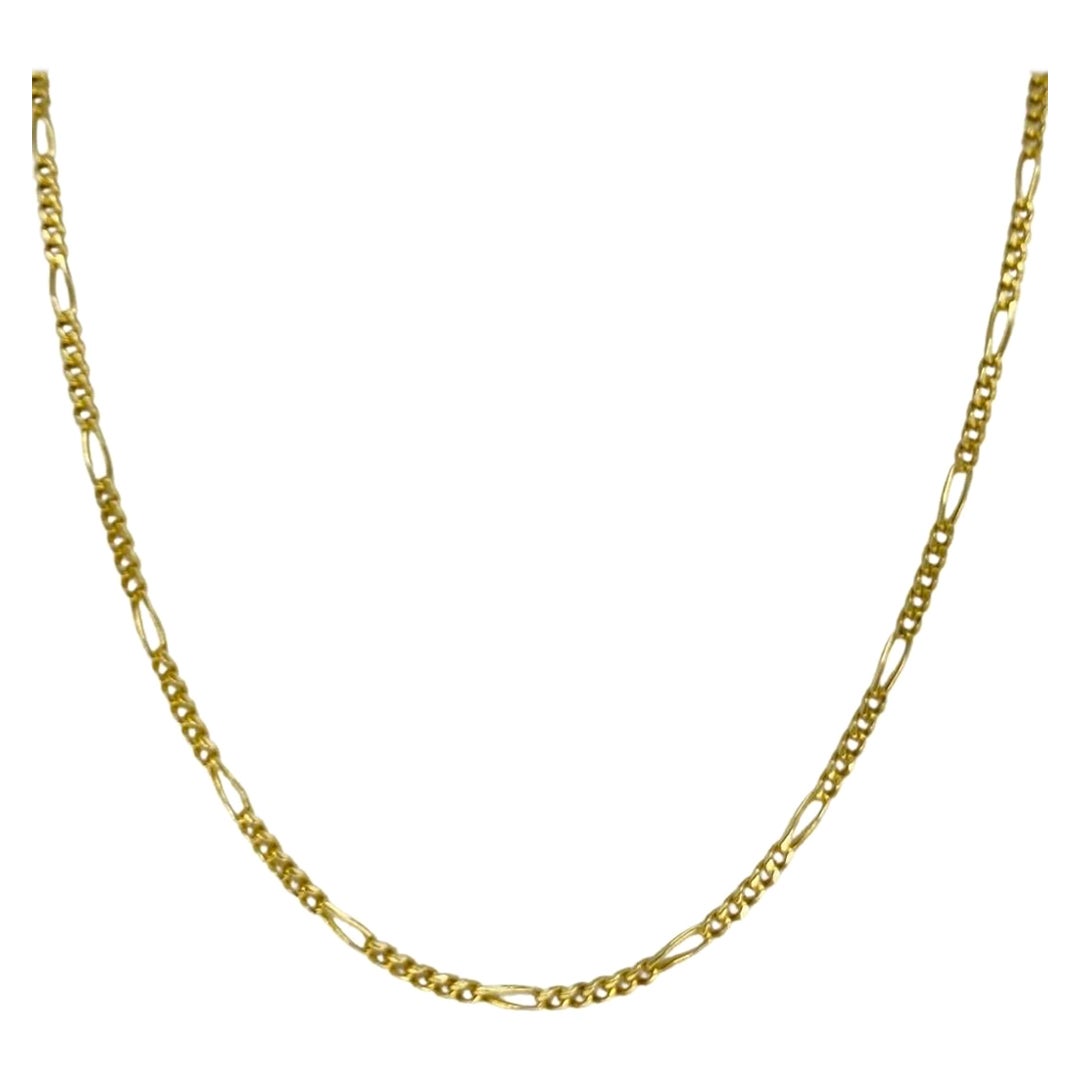 Designer Balestra 2.8mm Figaro Link Necklace Chain 18k Gold 21 Inch