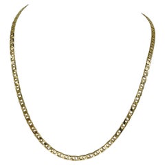 Vintage UnoAErre Men's 4.25mm Mariner Curbed Link Chain Necklace 14k Gold