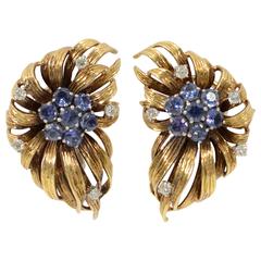 Sapphire Diamond Gold En Tremblant Earrings 8