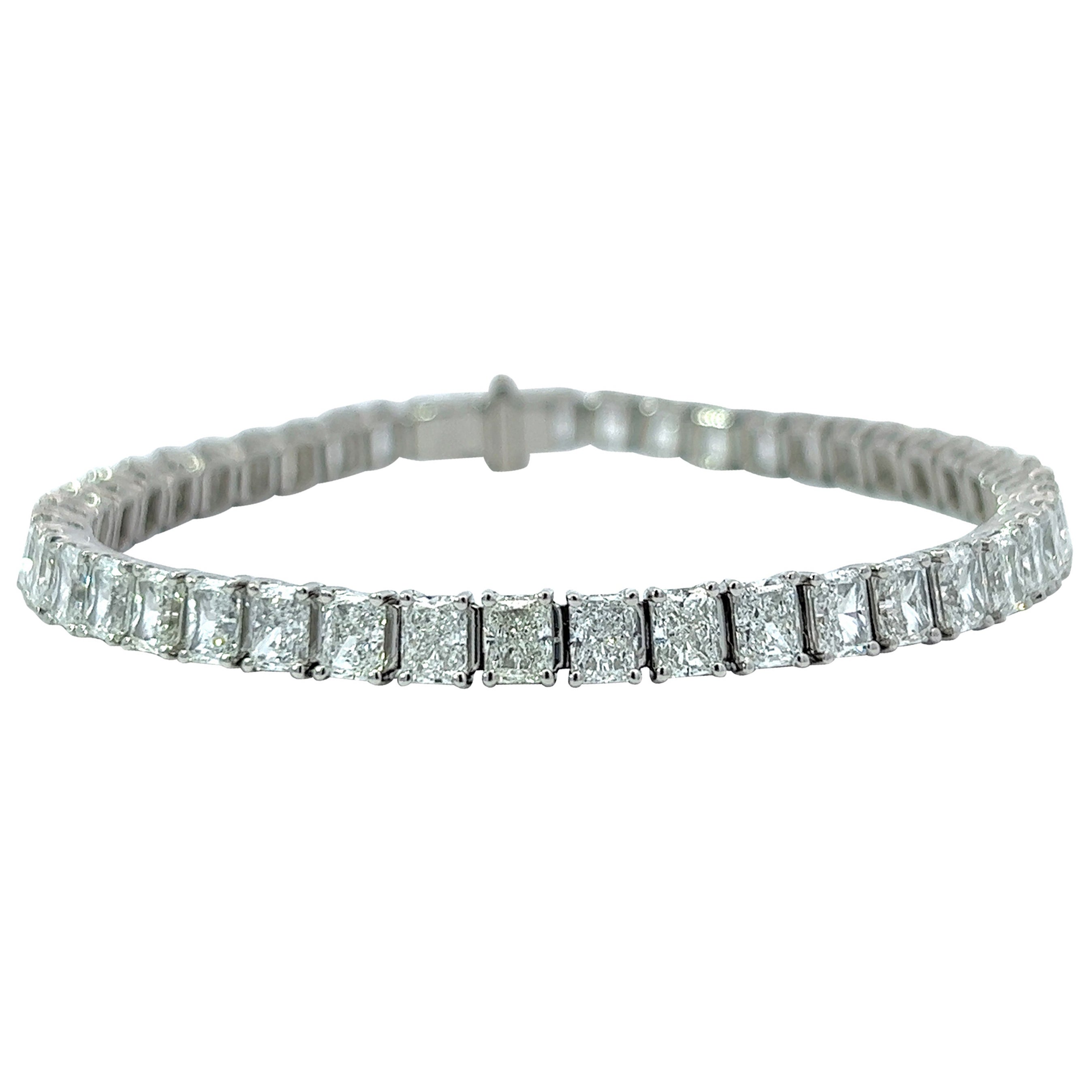 Emerald Cut Diamond Tennis Bracelet in Platinum (11.08ct VVS) by Arnav