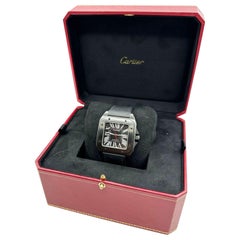 Cartier WSSA0006 Ref 3774 Santos 100 Carbonio ADLC rivestito in acciaio Scatola di carta 2017