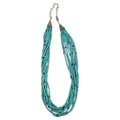 Retro Turquoise Heishi Beads Necklace