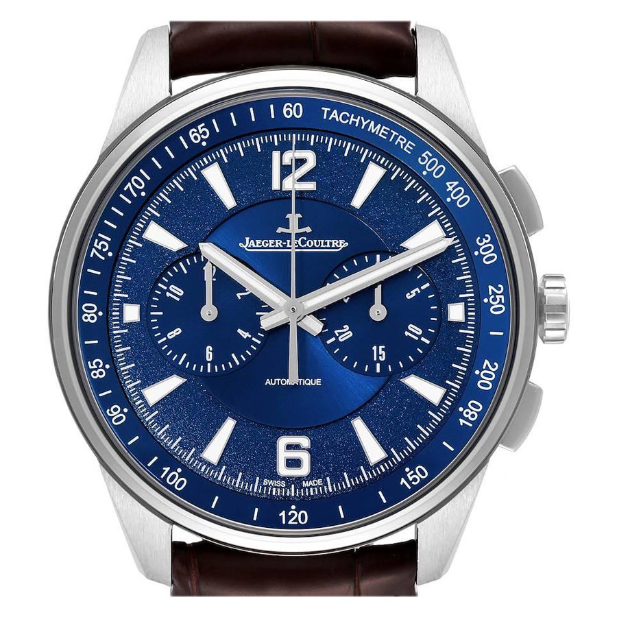 Jaeger Lecoultre Polaris Blue Dial Steel Watch 842.8.C1.s Q9028480 Box Papers