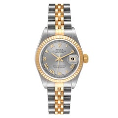 Rolex Datejust Steel Yellow Gold Slate Dial Ladies Watch 79173