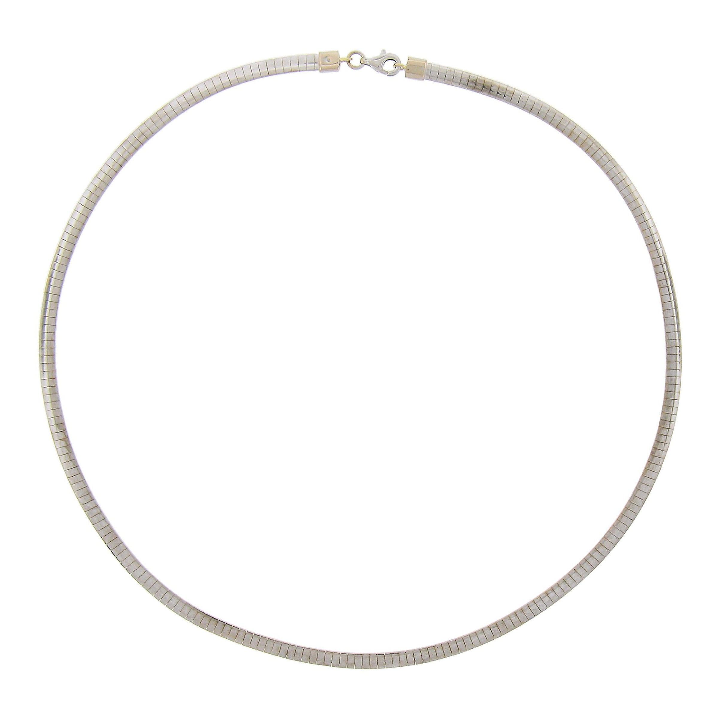 Italienische 14K TT Gold 18" 3.8 mm polierte, doppelseitige Omega-Gliederkette