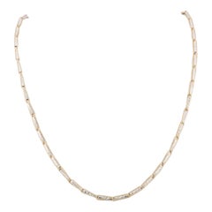 18" Two-Tone 14K Yellow & White Gold Specialty Sparkle Chain Necklace 6.7g R4510