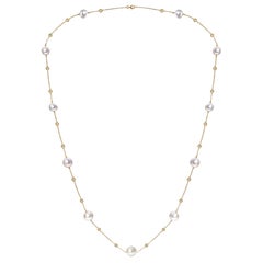 GILIN Collier en or jaune 18 carats avec diamants et perles