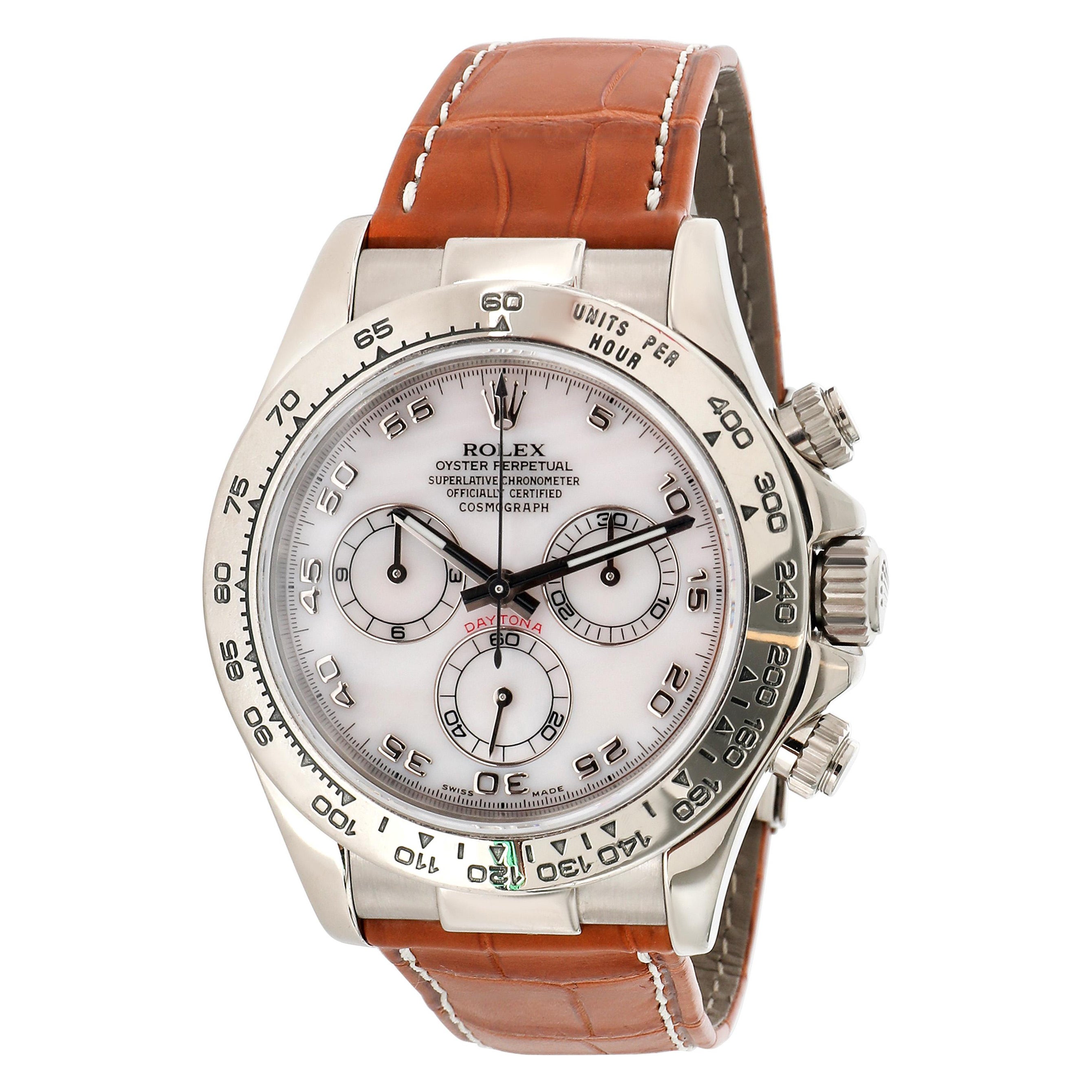 Rolex Daytona 116519 Men's Watch in  White Gold For Sale