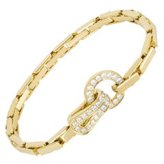 Cartier Yellow Gold Diamond Agrafe Bracelet