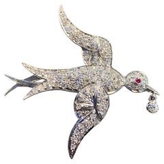 Broche Paloma Diamante y Rubí