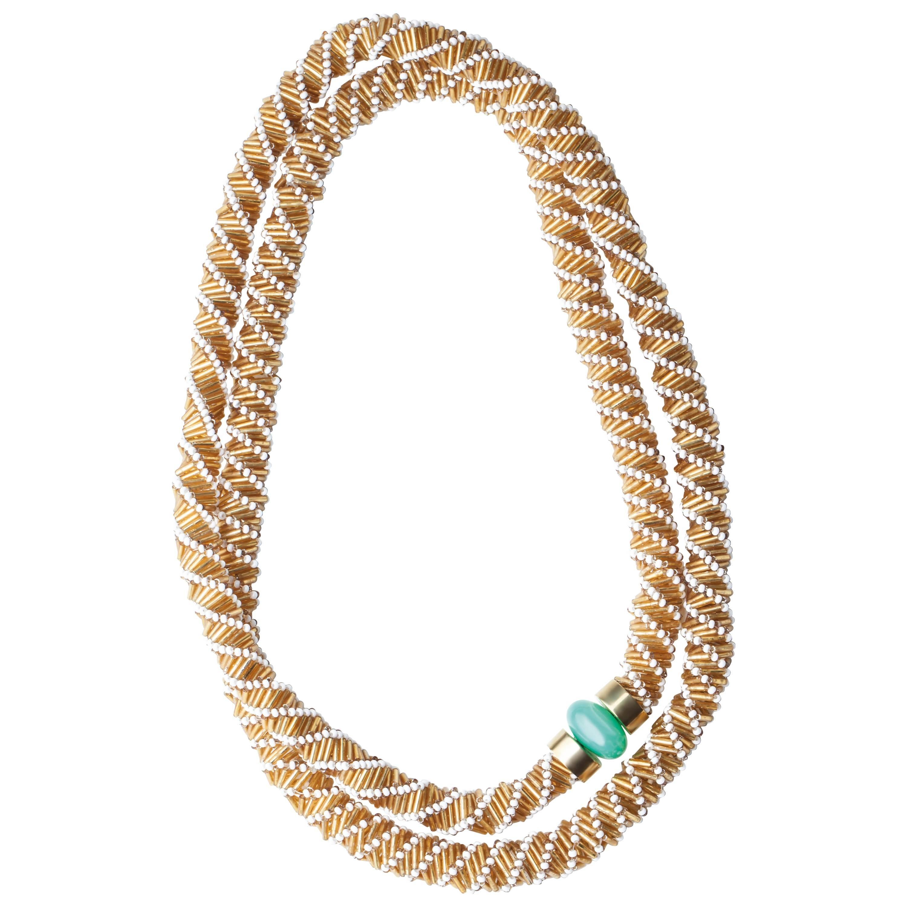 Fouche Chrysoprase Africa Bead Rope Necklace For Sale