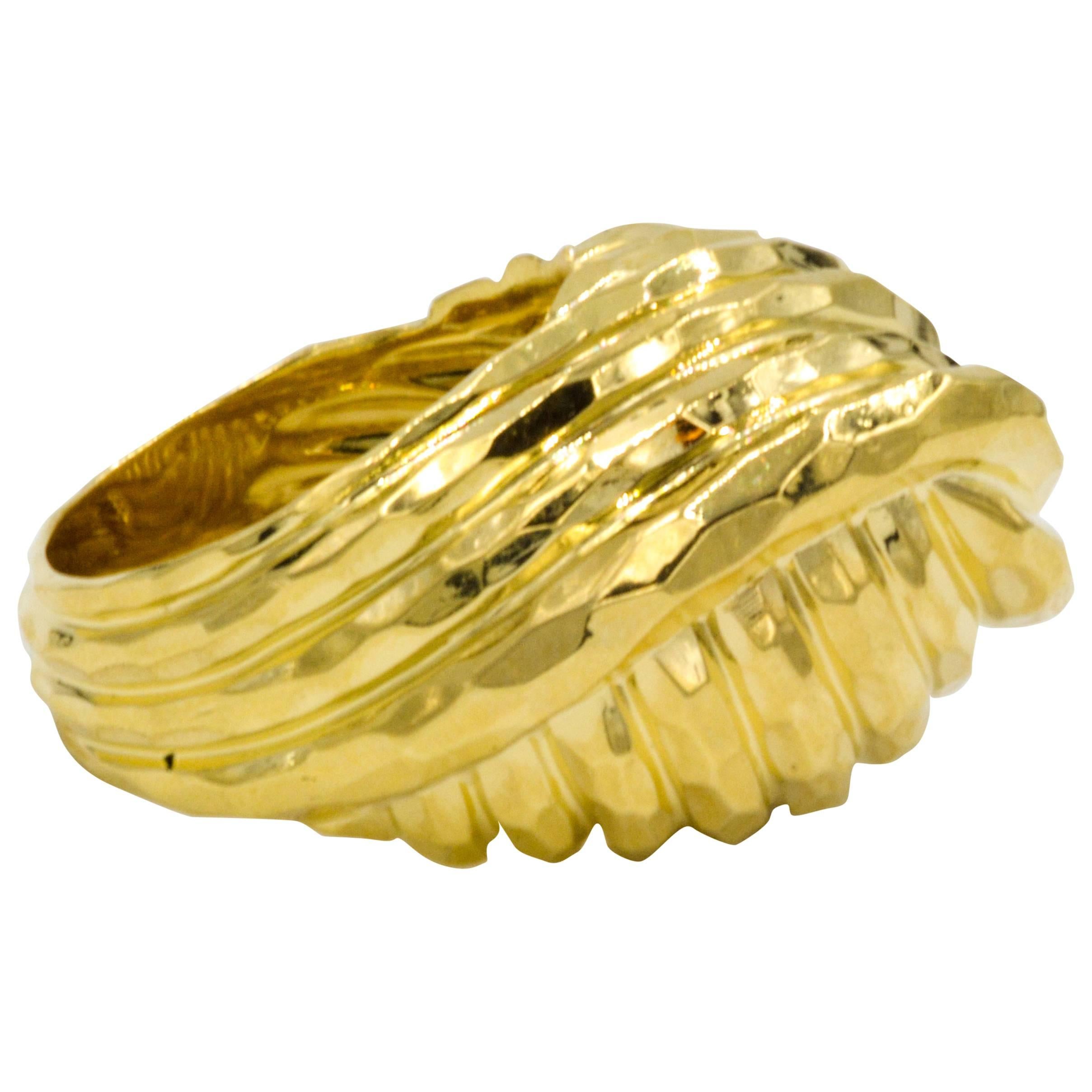 Henry Dunay, 18K Yellow Gold Faceted Knot Ring