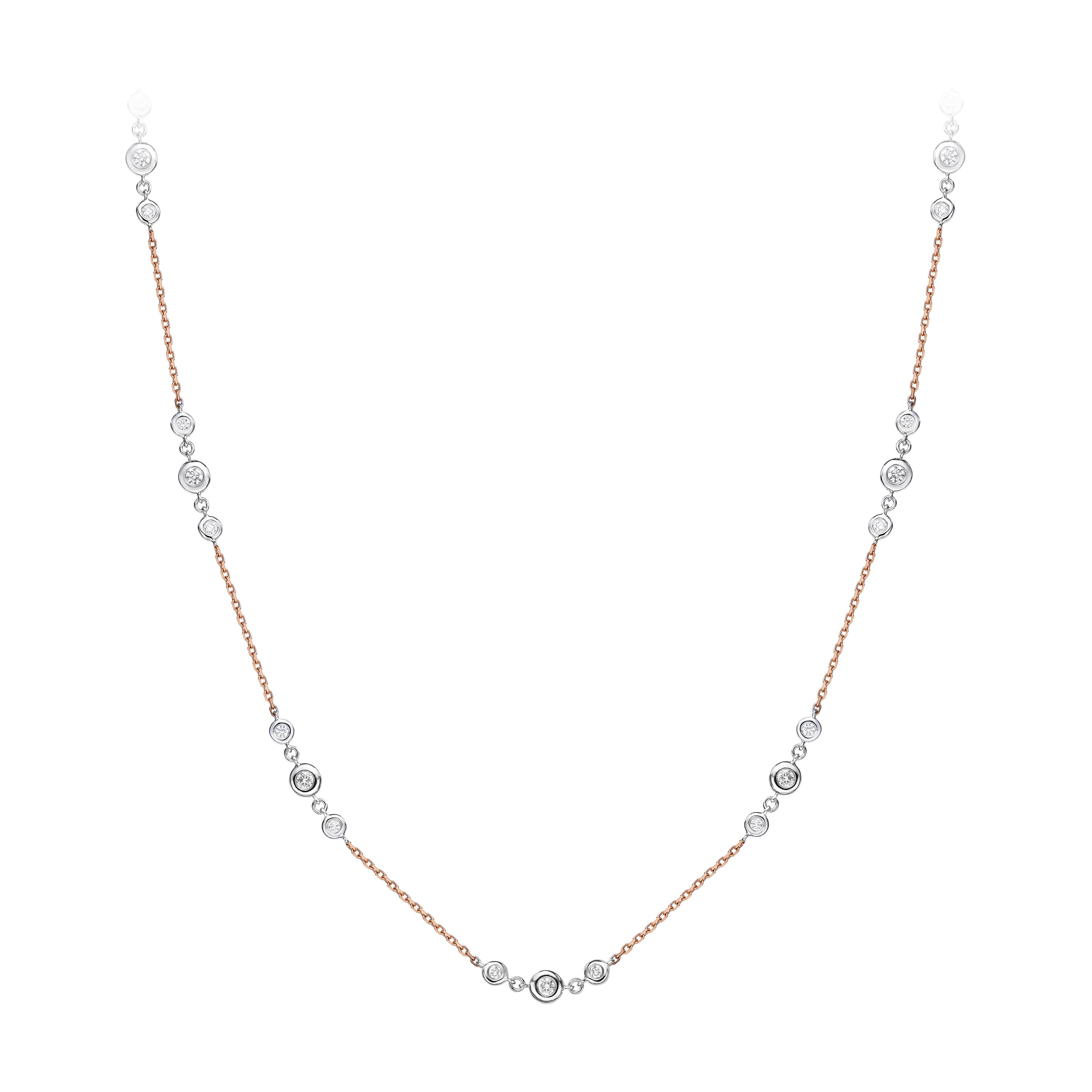 GILIN 18K White Rose Gold Diamond Necklace For Sale