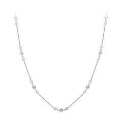 GILIN 18K White Rose Gold Diamond Necklace