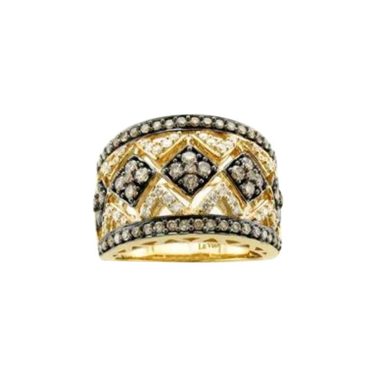 Ring featuring Chocolate Diamonds , Vanilla Diamonds set in 14K Honey Gold