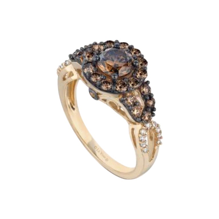 Ring featuring Chocolate Diamonds , Vanilla Diamonds set in 14K Honey Gold For Sale