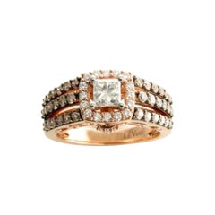 Ring featuring Vanilla Diamonds , Chocolate Diamonds set in 14K Two Tone Gold
