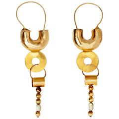 Geometrical Design Antique Roman Ear Pendants