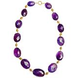 Retro Amethyst Beads Gold Necklace 