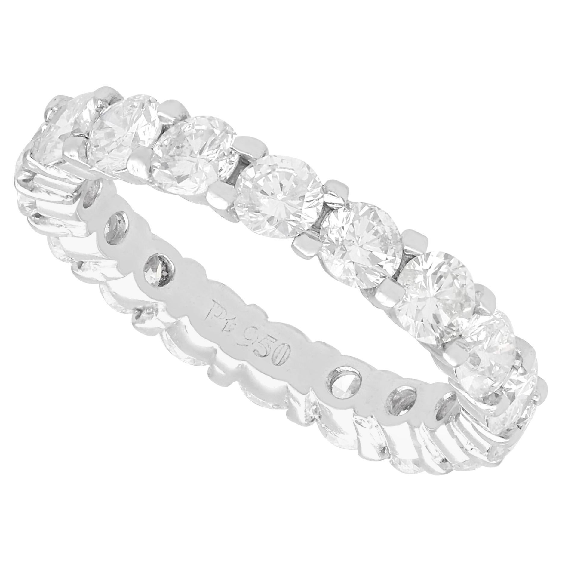 Eternity-Ring aus Platin mit 3,15 Karat Diamanten, um 1960