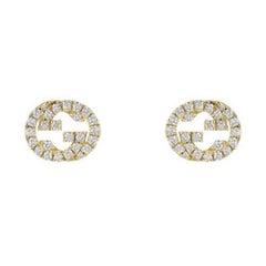 Clous d'oreilles Gucci en or jaune 18 carats avec diamants 0,344 carat YBD729408002
