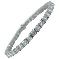 Asscher Cut Diamond Tennis Bracelet in Platinum (15.8ct VVS) by Arnav