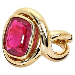 Mehrfarbiger Turmalinring mit rosa Turmalin