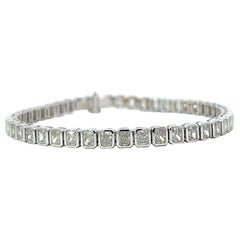 Radiant Cut Diamond Bezel Bracelet in 18K White Gold (6.65ct VVS) by Arnav