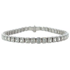 Radiant Cut Diamond Bezel Bracelet in 18K White Gold (8.35 VVS) by Arnav