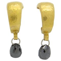 Gurhan Black Diamond gold Drop Earrings 2