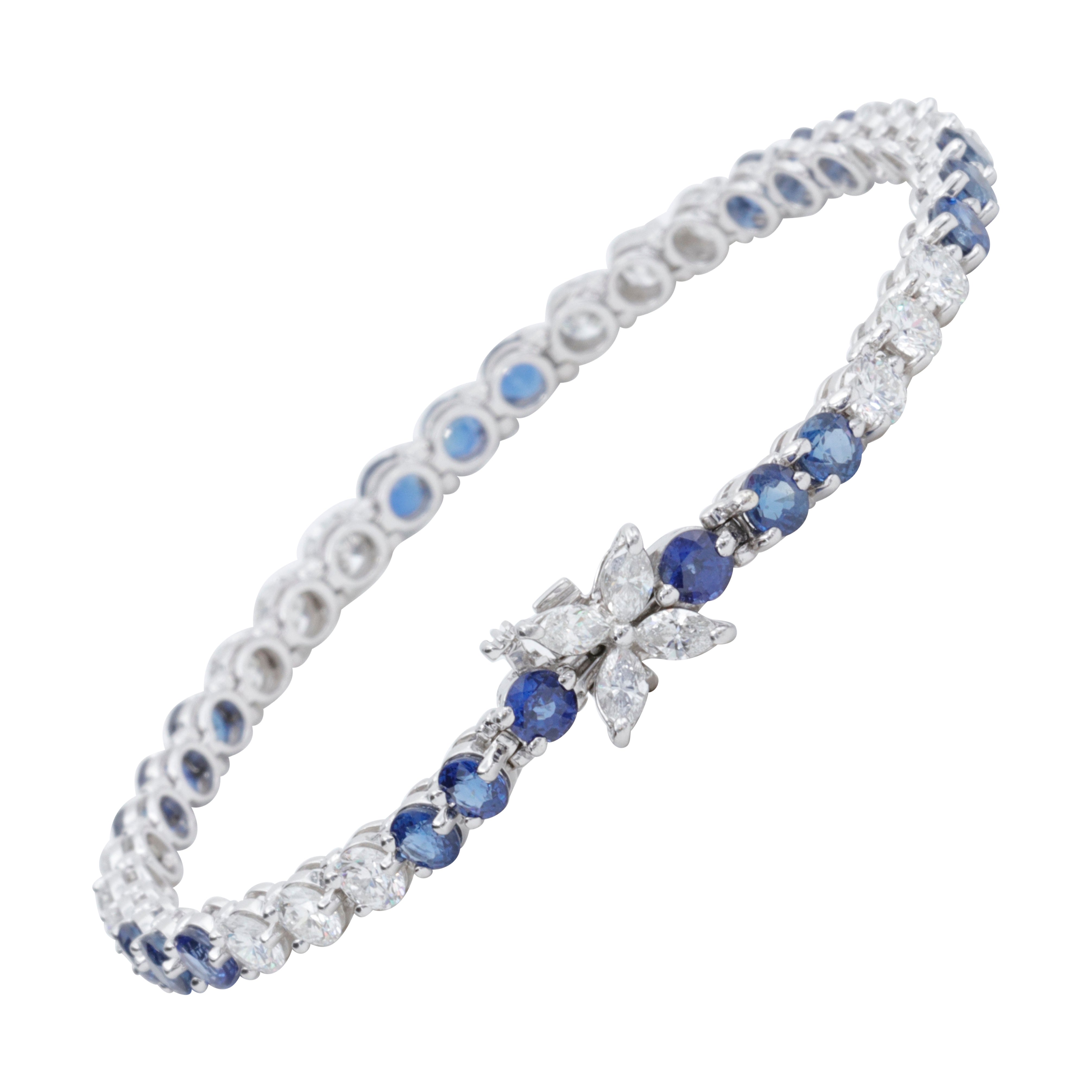 Tiffany & Co. Victoria Sapphire and Diamond Bracelet in Platinum 