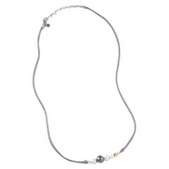 John Hardy Classic Chain Sterling Silver Pearl Station Necklace NZ900821X18-20