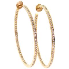 Cartier Diamond Gold Hoop Large Earrings
