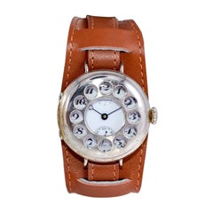 Juvenia Sterling Silver Campaign Style Rotary Phone Bezel Manual Wristwatch