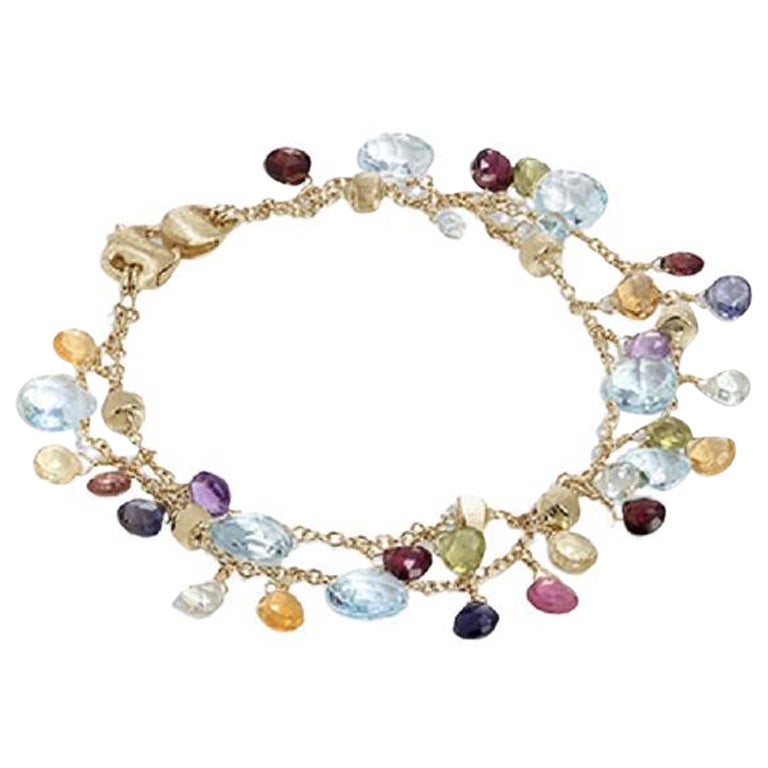 Marco Bicego Paradise 18K Yellow Gold and Mixed Gemstones Bracelet BB2594MIX01T For Sale