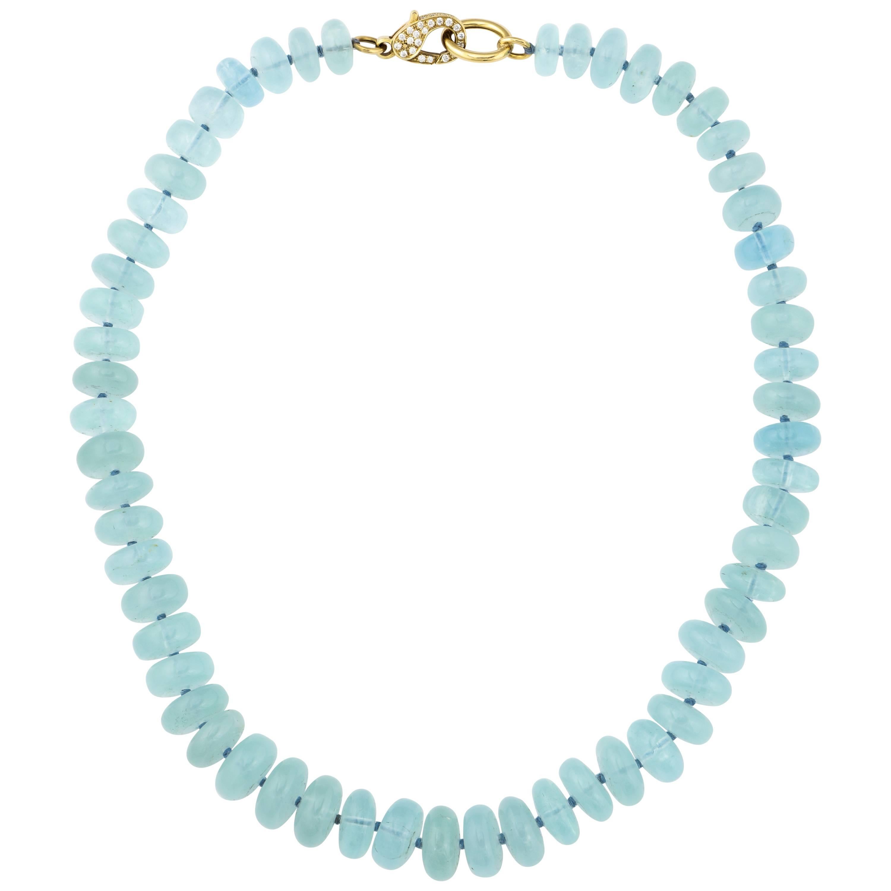Faraone Mennella Aquamarine and Diamonds Necklace For Sale
