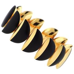 Vhernier Eclisse Gold Jet Cuff Bracelet