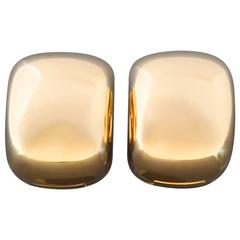 Schubart Modern Gold Clip-On Hoop Earrings