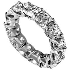 10.95 cts Cushion Diamond Eternity Band Ring in Platinum Size 6.5
